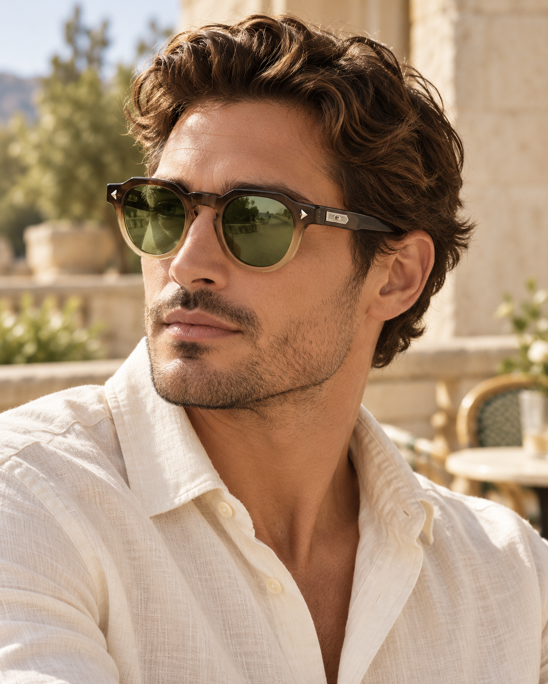 Modelo usando óculos Genesis PR30-ESPRESSO — imagem ilustrativa gerada por IA