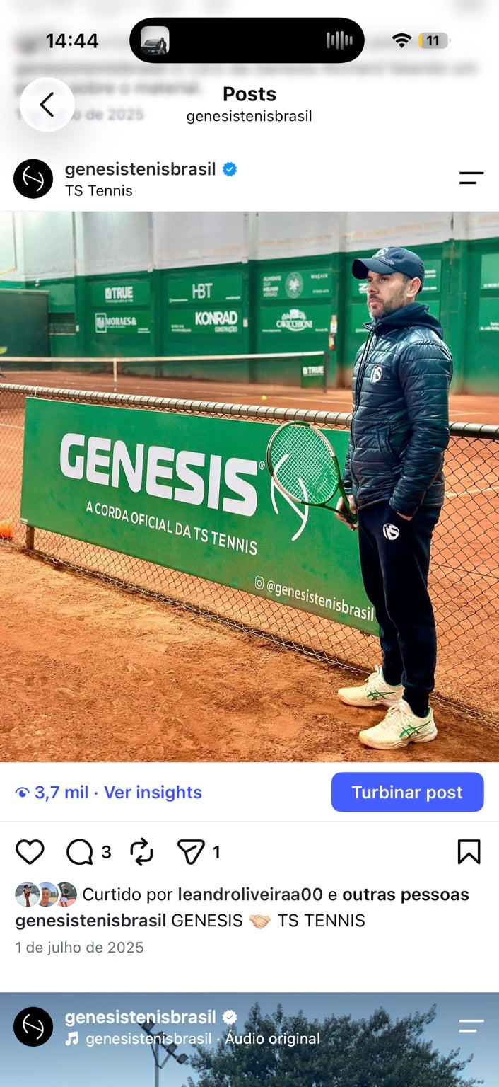 Registro Genesis na TS Tennis