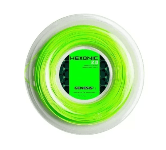 Rolo de corda Genesis Hexonic 2.0 verde, corda de tênis durável