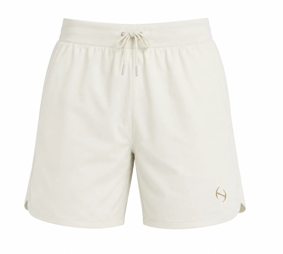 Shorts Masculino Genesis Infinite Tennis – White & Gold