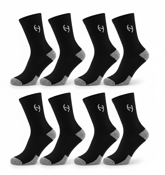 Kit 4 Pares Meia Cano Alto Esportiva Performance –  4 PRETAS