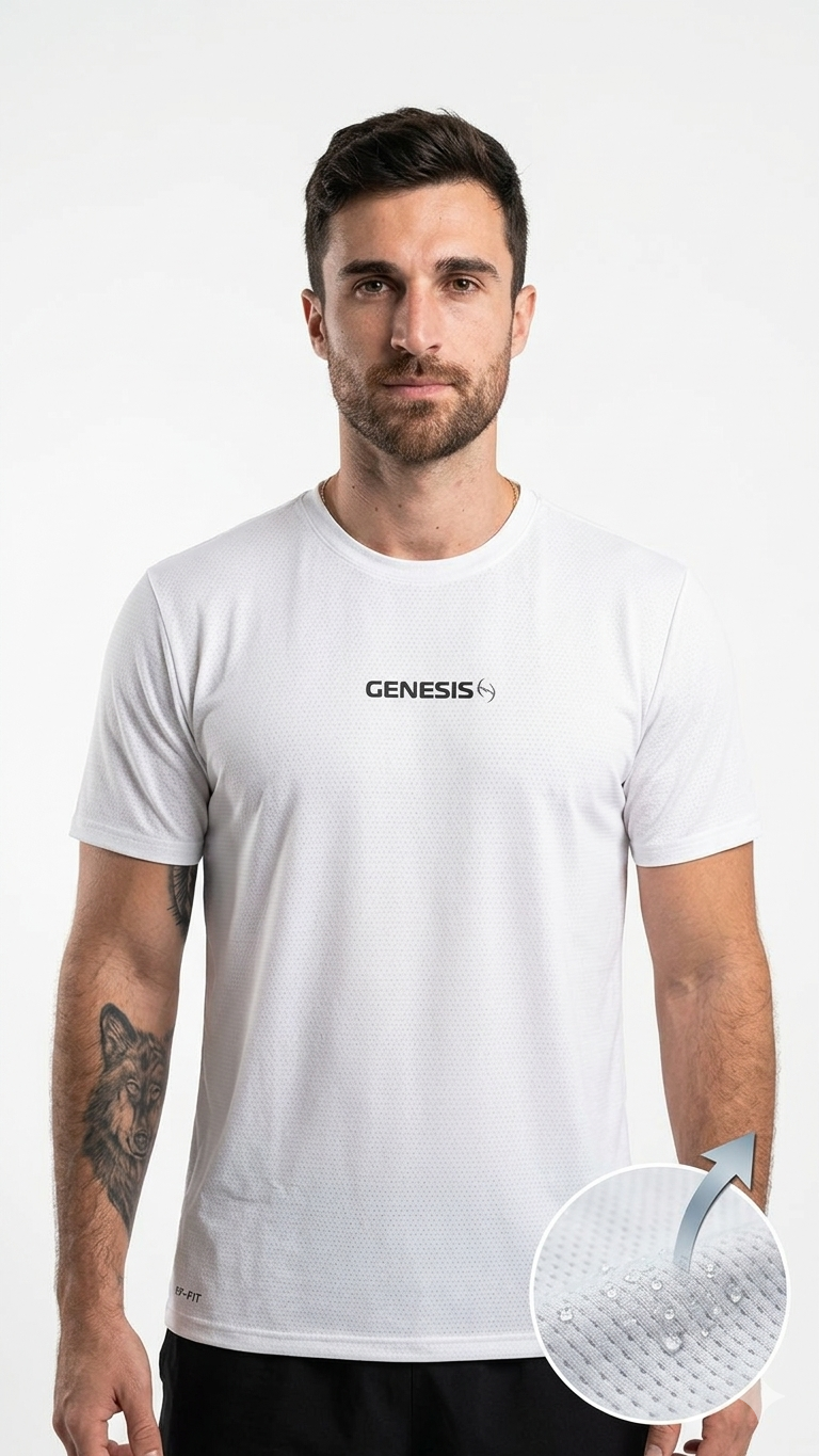 Camiseta Performance Genesis – Poliamida Premium Dry-Fit Masculina