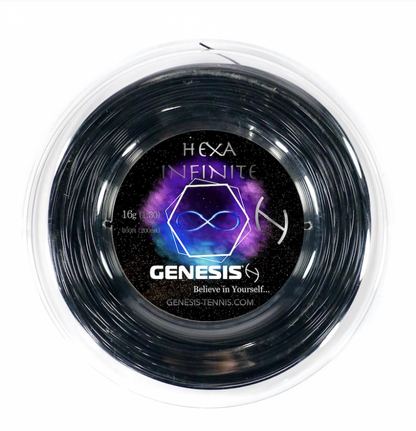 Corda de tênis hexagonal Genesis Hexa Infinite preta