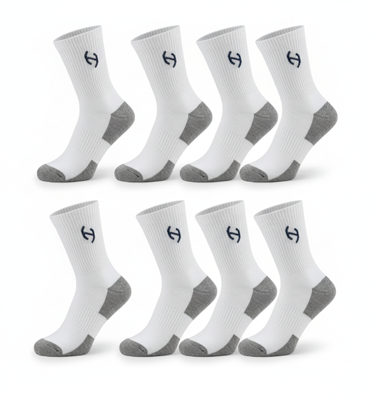 Kit 4 Pares Meia Cano Alto Esportiva Performance –  4 BRANCAS