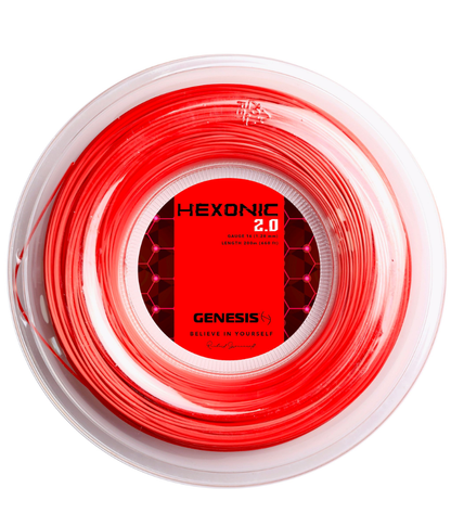 Corda de tênis Genesis Hexonic 2.0 vermelha – set 12m