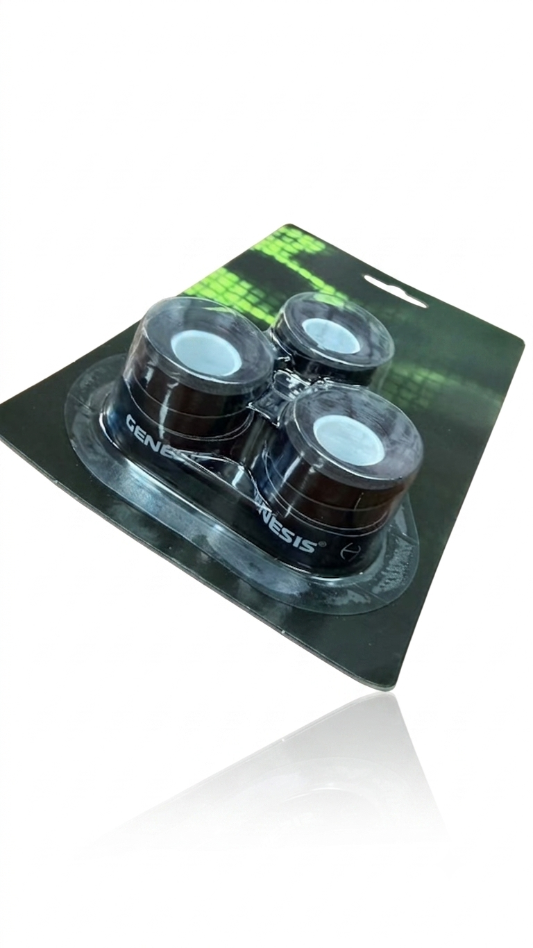 Pack 3 Overgrips Genesis Marka Preto - Alta Absorção e Durabilidade