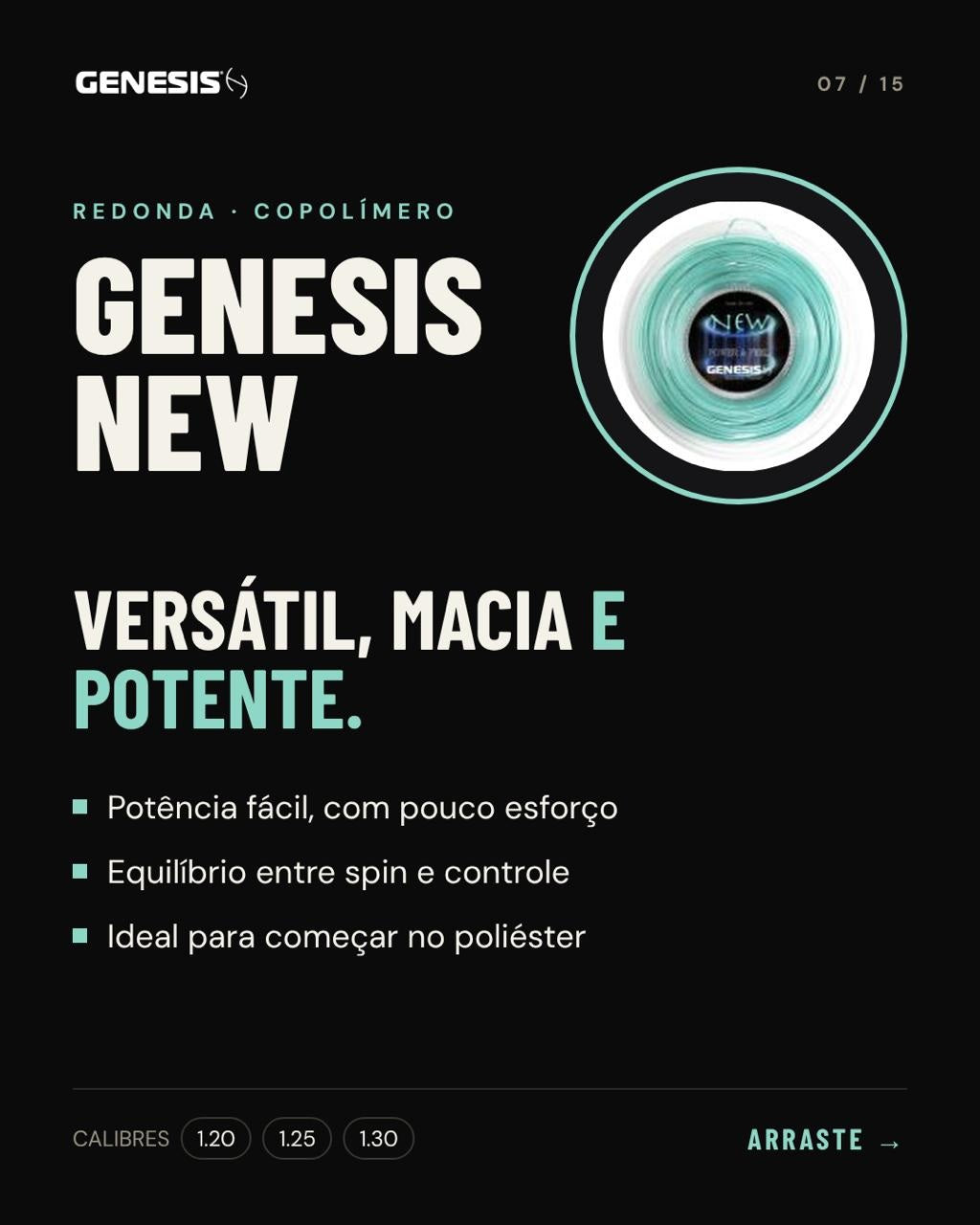 Características da corda Genesis NEW