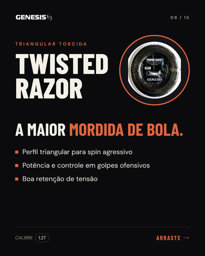 Características da corda Genesis Twisted Razor
