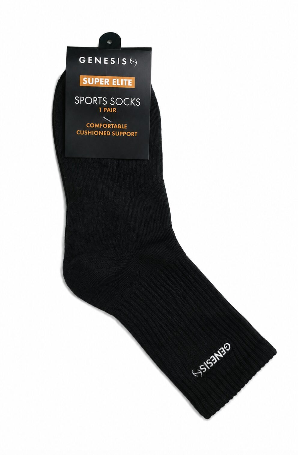 Genesis Infinite Socks — Par de Meias Esportivas Pretas
