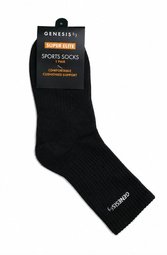 Genesis Infinite Socks — Par de Meias Esportivas Pretas