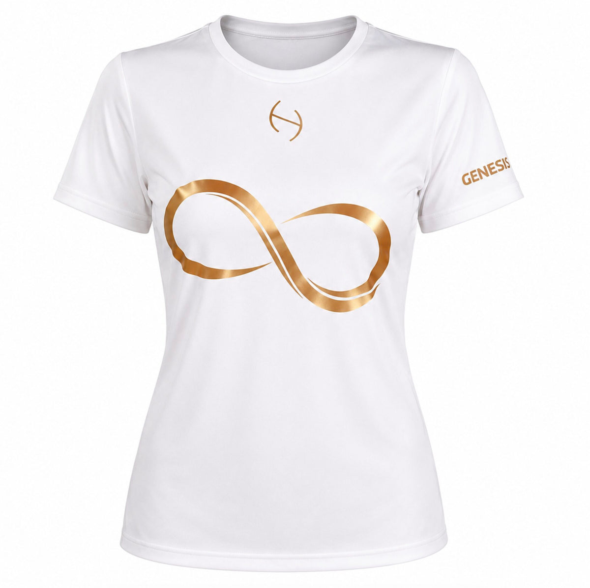 Genesis Tech — Camiseta Feminina Branca e Dourada