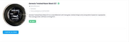 Corda de tênis triangular torcida Genesis Twisted Razor