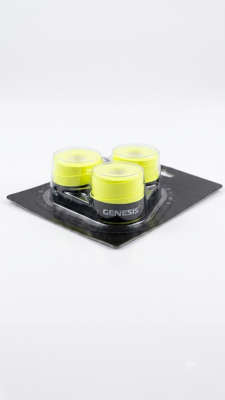 Pack 3 Overgrips Genesis Marka Amarelo - Alta Absorção e Durabilidade