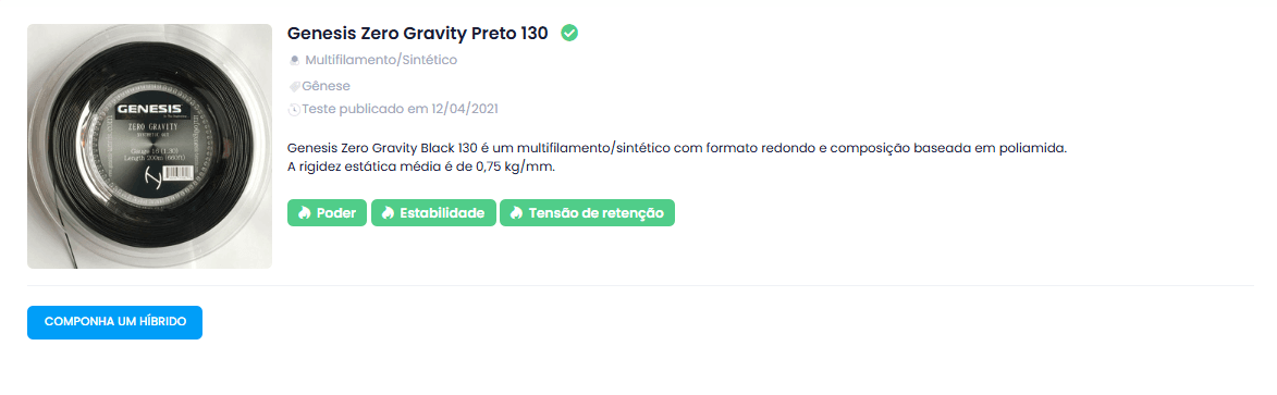 Set Zero Gravity Synthetic Gut - Genesis Tênis Brasil